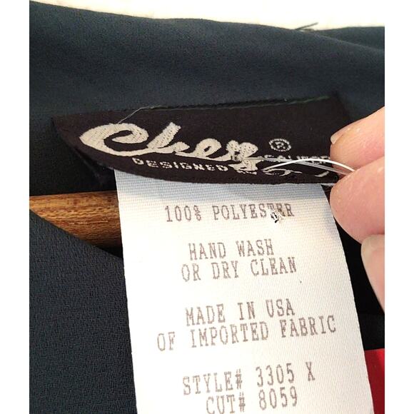 Vintage Chez California designed by Tandy layered green chiffon plus size dress - Picture 5 of 7